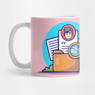 Curriculum Vitae Cartoon Vector Icon Illustration (3) Mug